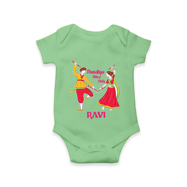 Dandiya Night Celebration Personalized Romper - GREEN - New Born (Chest 14")