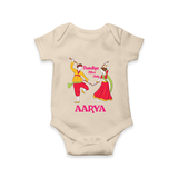 Dandiya Vibes Only Romper/Onesie | Custom Baby Romper/Onesie for Garba and Navratri - IVORY - New Born (Chest 14")
