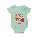 Dandiya Night Celebration Personalized Romper - MINT GREEN - New Born (Chest 14")