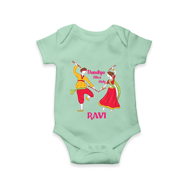 Dandiya Night Celebration Personalized Romper - MINT GREEN - New Born (Chest 14")