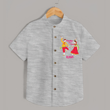 Dandiya Vibes Personalized Shirt - GREY - 0 - 6 Months Old (Chest 23")