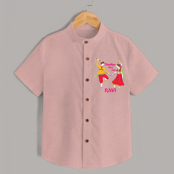 Dandiya Vibes Personalized Shirt - PEACH - 0 - 6 Months Old (Chest 23")