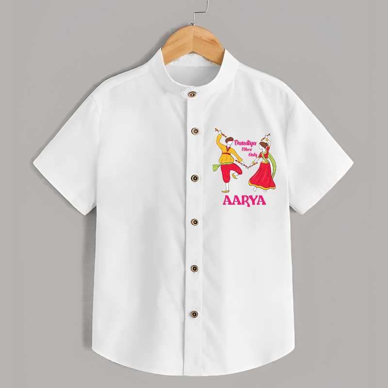 Dandiya Vibes Only Shirt | Custom Baby Shirt for Garba and Navratri - WHITE - 0 - 6 Months Old (Chest 23")