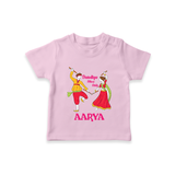 Dandiya Vibes Only T-shirt | Custom Baby T-shirt for Garba and Navratri - BABY PINK - 0-5 Months Old (Chest 17")