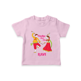 Dandiya Night Celebration Personalized T Shirt - BABY PINK - 0-5 Months Old (Chest 17")