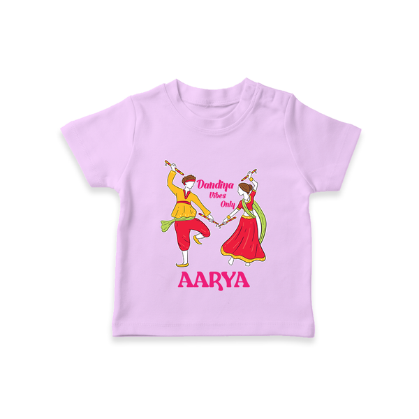 Dandiya Vibes Only T-shirt | Custom Baby T-shirt for Garba and Navratri - LILAC - 0-5 Months Old (Chest 17")