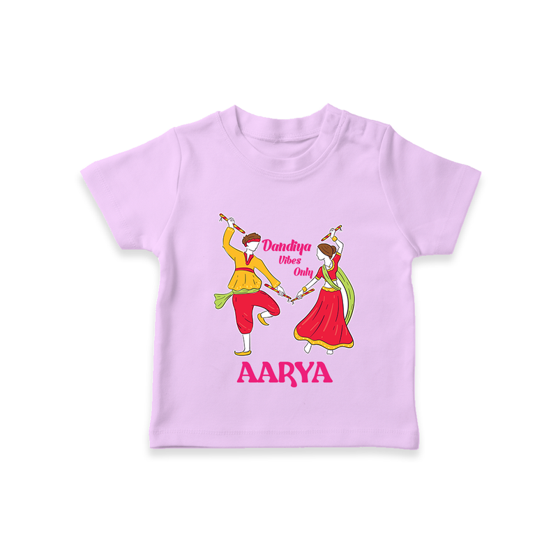 Dandiya Vibes Only T-shirt | Custom Baby T-shirt for Garba and Navratri - LILAC - 0-5 Months Old (Chest 17")