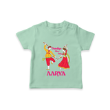 Dandiya Vibes Only T-shirt | Custom Baby T-shirt for Garba and Navratri - MINT GREEN - 0-5 Months Old (Chest 17")