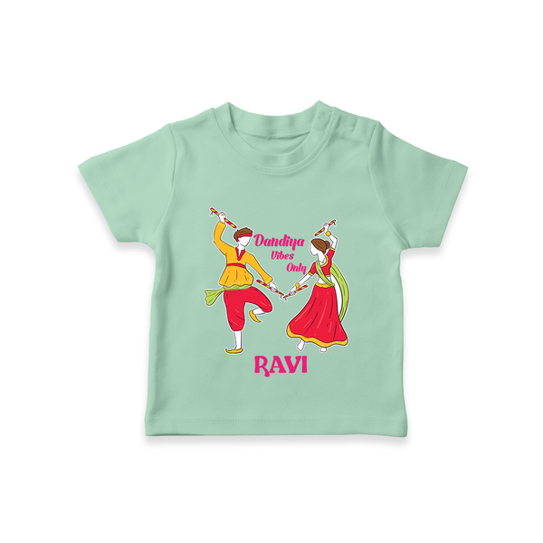 Dandiya Night Celebration Personalized T Shirt - MINT GREEN - 0-5 Months Old (Chest 17")