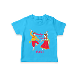 Dandiya Night Celebration Personalized T Shirt - SKY BLUE - 0-5 Months Old (Chest 17")