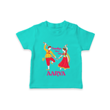 Dandiya Vibes Only T-shirt | Custom Baby T-shirt for Garba and Navratri - TEAL - 0-5 Months Old (Chest 17")
