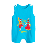 Dandiya Night Celebration Personalized Button Romper - SKY BLUE - New Born (Chest 18")