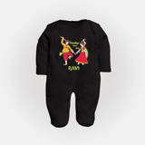 Dandiya Night Celebration Personalized Full Body Suit - BLACK - New Born (Chest 7.5")