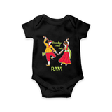 Dandiya Night Celebration Personalized Romper - BLACK - New Born (Chest 14")