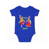 Dandiya Night Celebration Personalized Romper - COBALT BLUE - New Born (Chest 14")