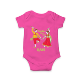 Dandiya Night Celebration Personalized Romper - HOT PINK - New Born (Chest 14")