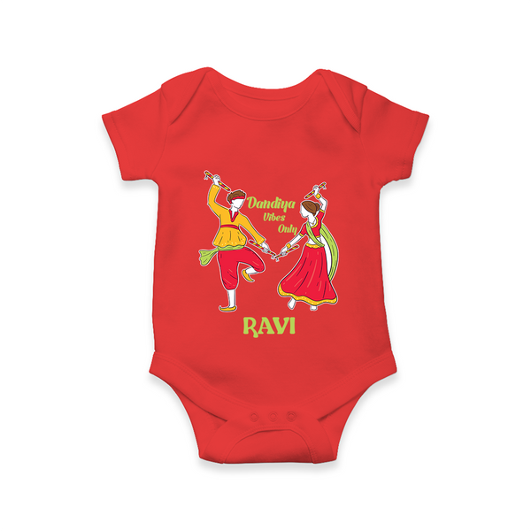 Dandiya Night Celebration Personalized Romper - RED - New Born (Chest 14")