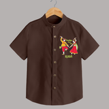 Dandiya Vibes Personalized Shirt - CHOCOLATE BROWN - 0 - 6 Months Old (Chest 23")