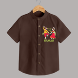 Dandiya Vibes Only Shirt | Custom Baby Shirt for Garba and Navratri - CHOCOLATE BROWN - 0 - 6 Months Old (Chest 23")