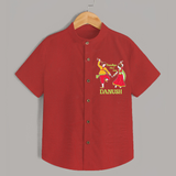 Dandiya Vibes Only Shirt | Custom Baby Shirt for Garba and Navratri - RED - 0 - 6 Months Old (Chest 23")