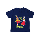 Dandiya Vibes Only T-shirt | Custom Baby T-shirt for Garba and Navratri - NAVY BLUE - 0-5 Months Old (Chest 17")