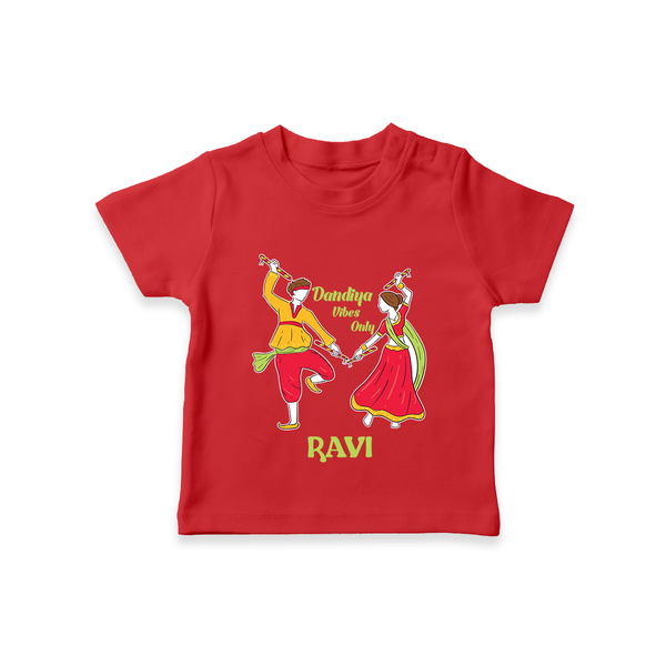 Dandiya Night Celebration Personalized T Shirt - RED - 0-5 Months Old (Chest 17")