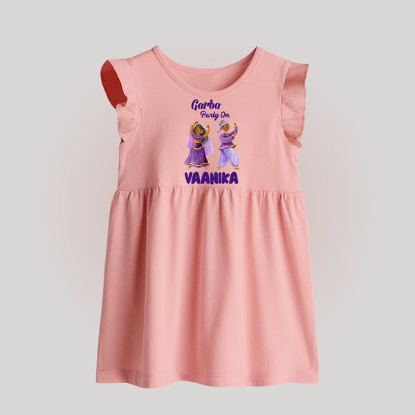 Dandiya Vibes Couple Personalized Baby Frock - BABY PINK - 0 - 3 Months Old (Chest 17")