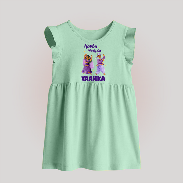 Dandiya Vibes Couple Personalized Baby Frock - MINT GREEN - 0 - 3 Months Old (Chest 17")