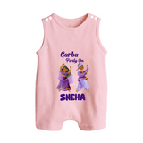 Dandiya Vibes Couple Personalized Button Romper - BABY PINK - New Born (Chest 18")