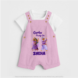 Dandiya Vibes Couple Personalized Dungaree - BABY PINK - 0 - 5 Months Old (Chest 18")