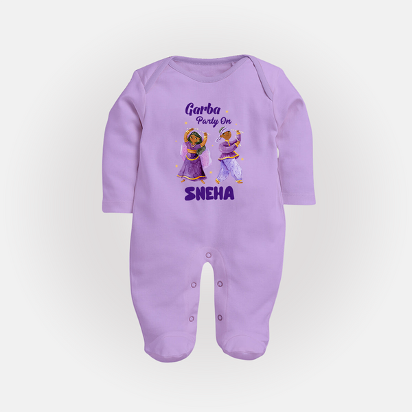 Dandiya Vibes Couple Personalized Full Body Suit - LILAC - New Born (Chest 7.5")