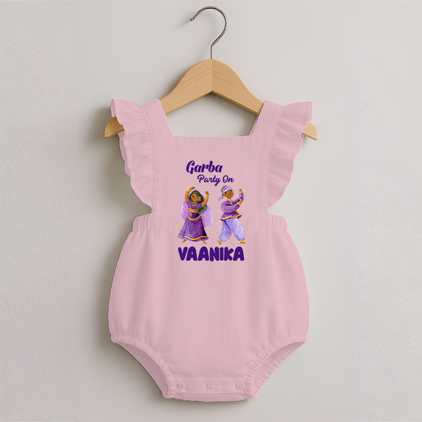 Dandiya Vibes Couple Personalized Romper Frock - BABY PINK - 0 - 3 Months Old (Chest 19")