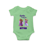 Garba Party On Romper/Onesie | Personalized Baby Romper/Onesie for Dance and Fun - GREEN - New Born (Chest 14")