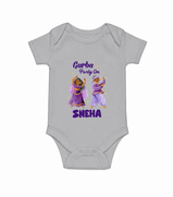 Dandiya Vibes Couple Personalized Romper - GREY - New Born (Chest 14")