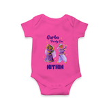 Garba Party On Romper/Onesie | Personalized Baby Romper/Onesie for Dance and Fun - HOT PINK - New Born (Chest 14")