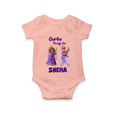 Dandiya Vibes Couple Personalized Romper - PEACH - New Born (Chest 14")