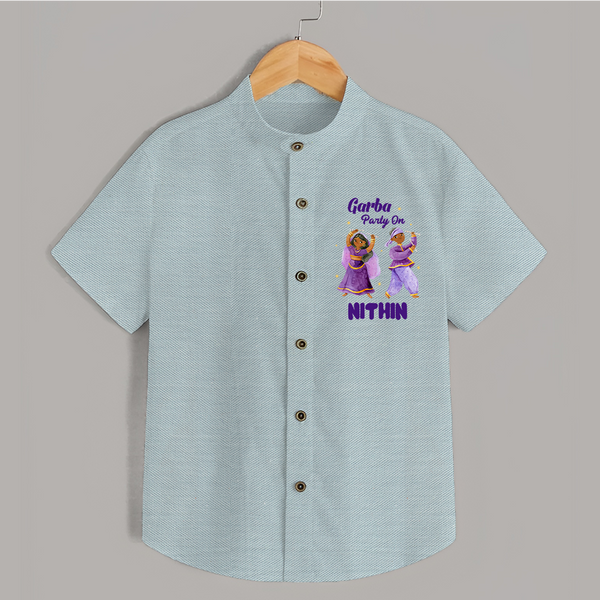 Garba Party On Shirt | Personalized Baby Shirt for Dance and Fun - ARCTIC BLUE - 0 - 6 Months Old (Chest 23")