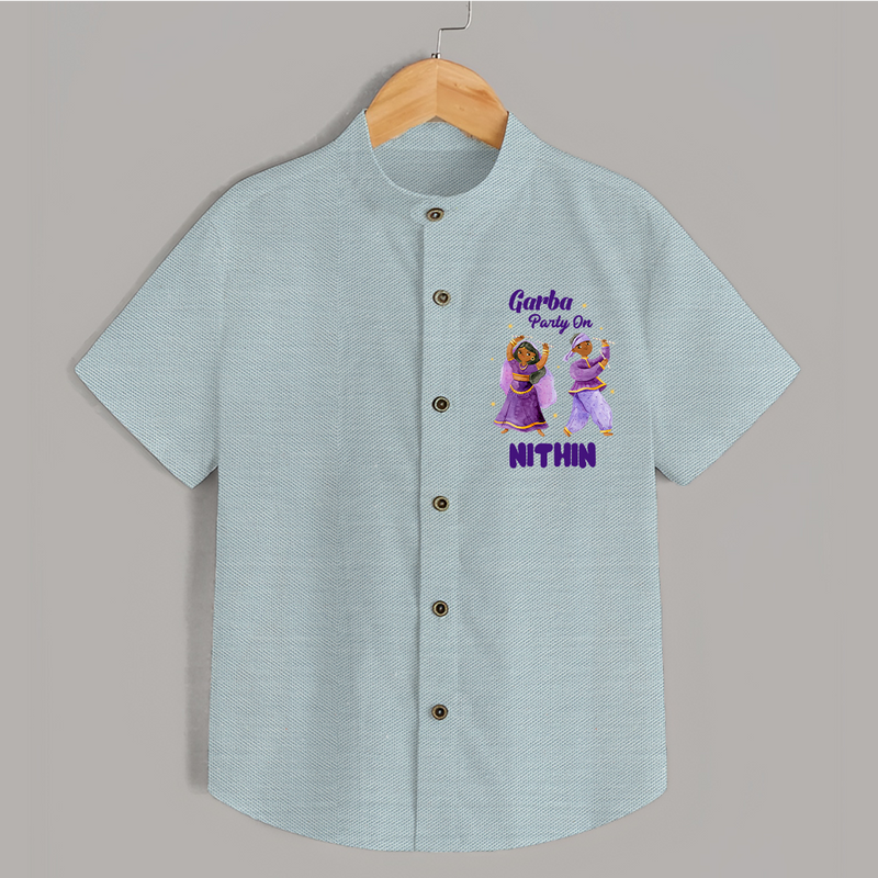 Garba Party On Shirt | Personalized Baby Shirt for Dance and Fun - ARCTIC BLUE - 0 - 6 Months Old (Chest 23")