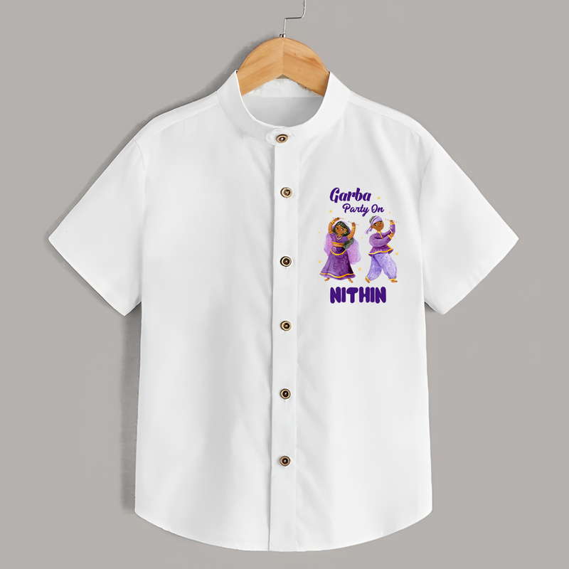 Garba Party On Shirt | Personalized Baby Shirt for Dance and Fun - WHITE - 0 - 6 Months Old (Chest 23")