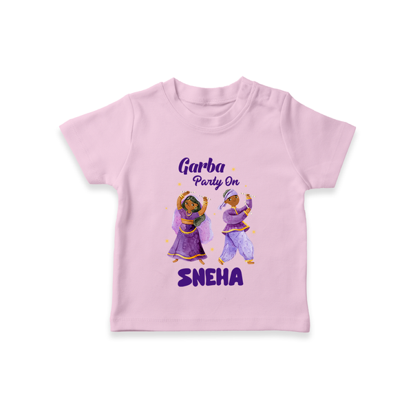 Dandiya Vibes Couple Personalized T Shirt  - BABY PINK - 0-5 Months Old (Chest 17")