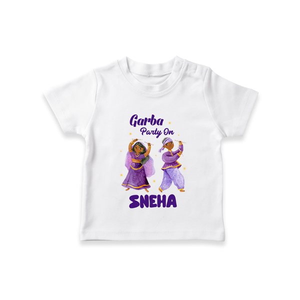 Dandiya Vibes Couple Personalized T Shirt  - WHITE - 0-5 Months Old (Chest 17")