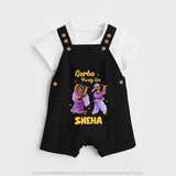 Dandiya Vibes Couple Personalized Dungaree - BLACK - 0 - 5 Months Old (Chest 18")