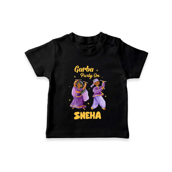 Dandiya Vibes Couple Personalized T Shirt  - BLACK - 0-5 Months Old (Chest 17")