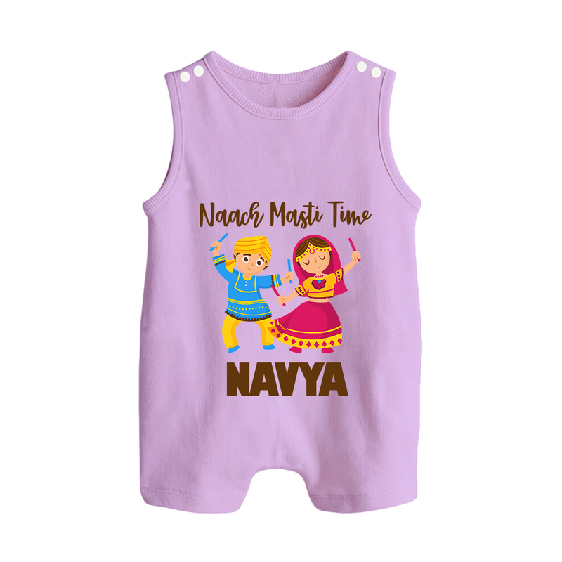 Naach Masti Time Romper suit/sleeveless romper | Custom Baby Romper suit/sleeveless romper for Little Dancers - LILAC - 0 - 5 Months Old (Chest 18")