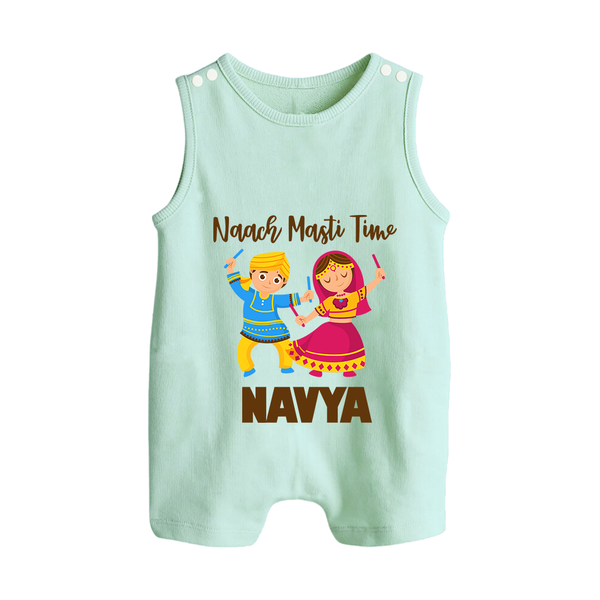 Naach Masti Time Romper suit/sleeveless romper | Custom Baby Romper suit/sleeveless romper for Little Dancers - MINT GREEN - 0 - 5 Months Old (Chest 18")