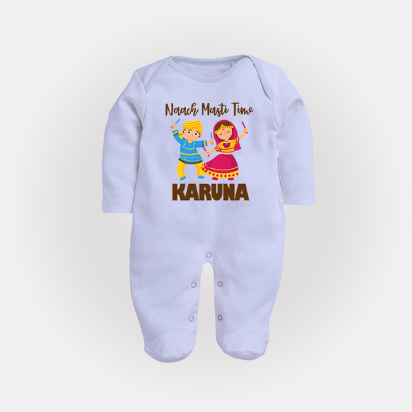 Garba Party On Personalized Full Body Suit - BABY BLUE - New Born (Chest 7.5")