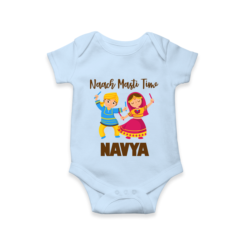 Naach Masti Time Romper/Onesie | Custom Baby Romper/Onesie for Little Dancers - BABY BLUE - New Born (Chest 14")