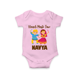 Naach Masti Time Romper/Onesie | Custom Baby Romper/Onesie for Little Dancers - BABY PINK - New Born (Chest 14")