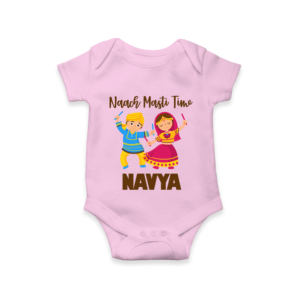 Naach Masti Time Romper/Onesie | Custom Baby Romper/Onesie for Little Dancers - BABY PINK - New Born (Chest 14")