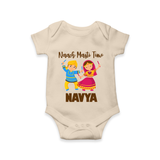 Naach Masti Time Romper/Onesie | Custom Baby Romper/Onesie for Little Dancers - IVORY - New Born (Chest 14")